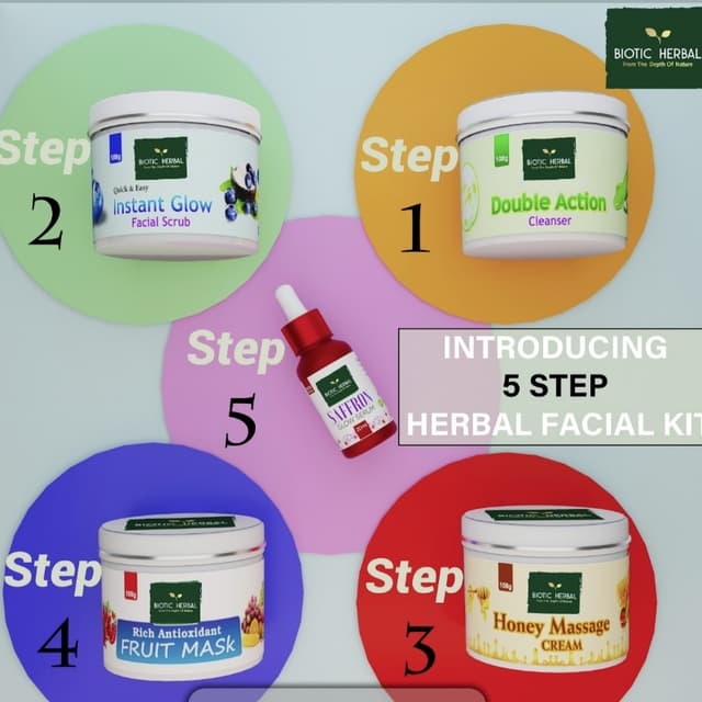 Biotic Herbal Fruit Whitening Facial Kit (5in1)